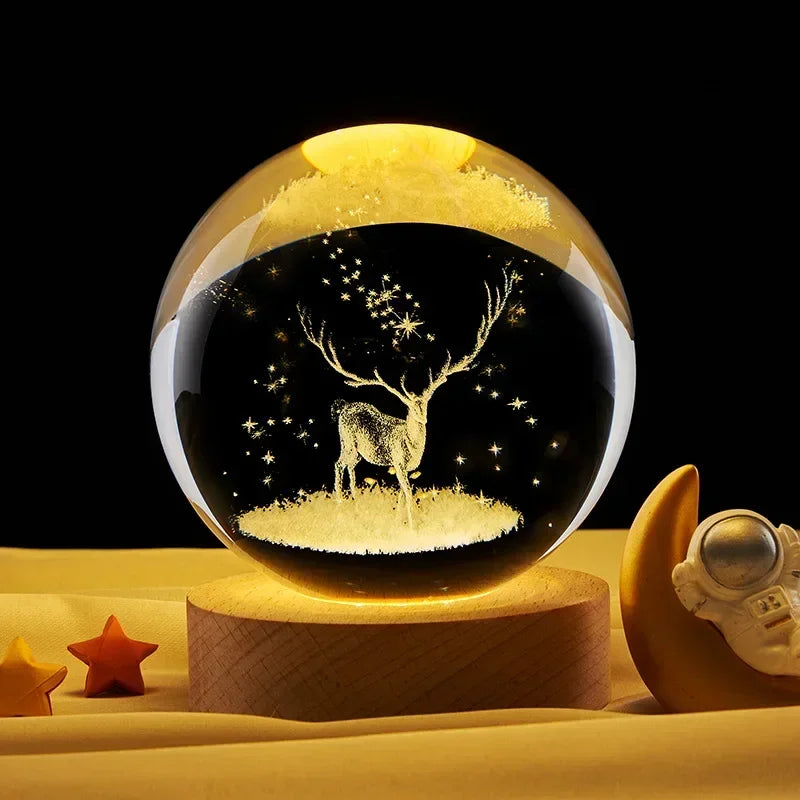 Shine sphere Deer in the snow 